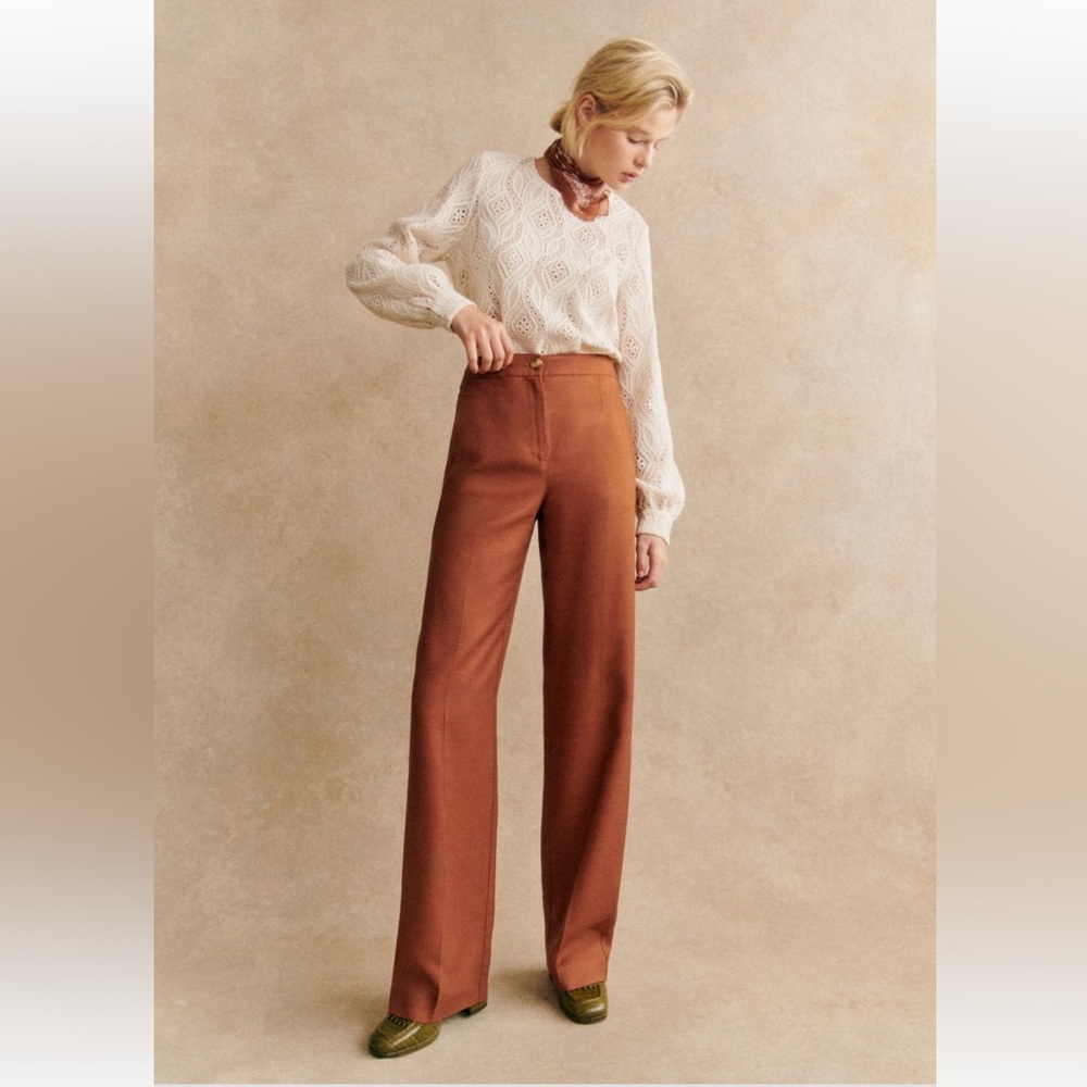 Sezane Martin Trousers - Caramel - Size 8